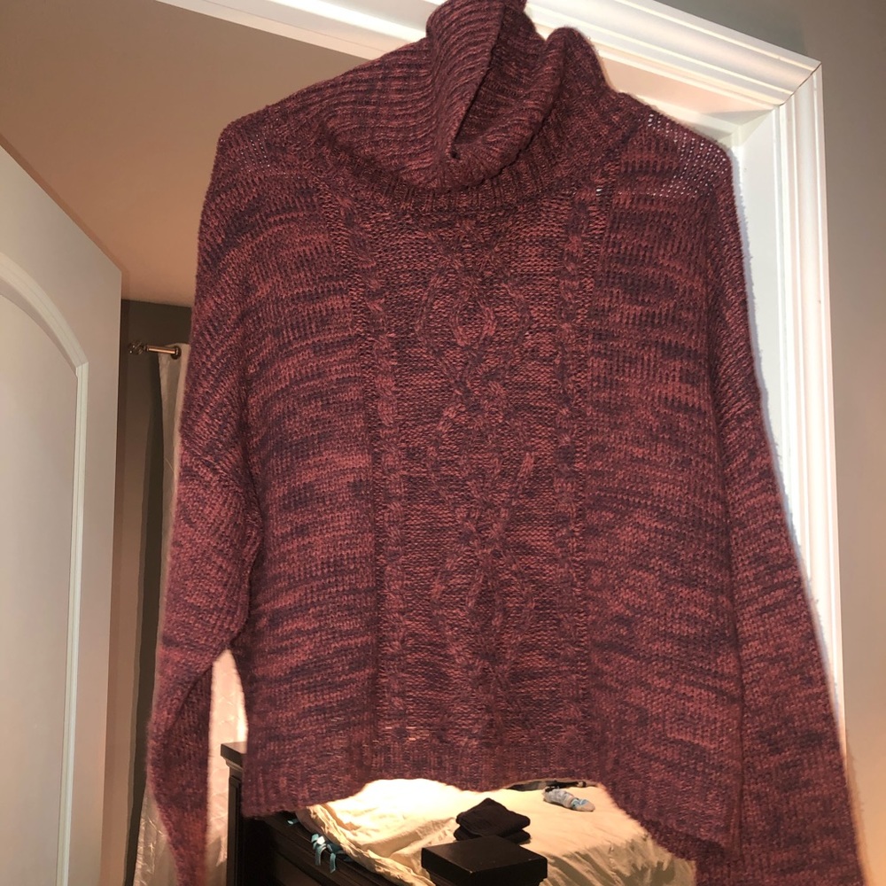 Cozy cropped turtleneck sweater